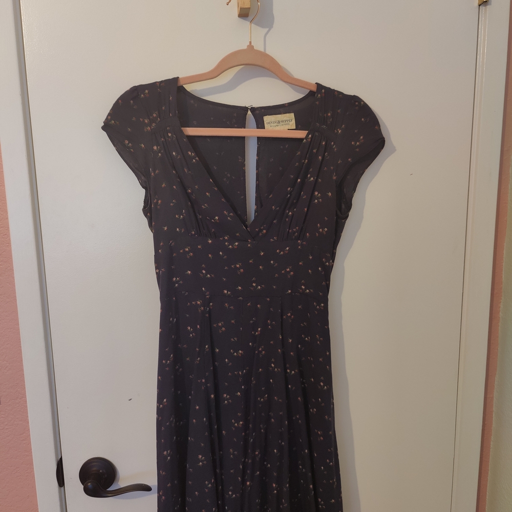Denim & Supply Ralph Lauren Black Floral Midi Dress